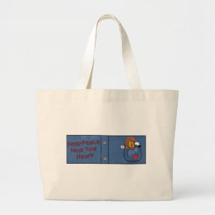 Leeuw en Lam Shirt Pocket Pals Grote Tote Bag