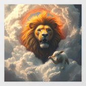 Leeuw en Lam Venster Cling Raamsticker (Vel)