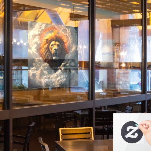 Leeuw en Lam Venster Cling Raamsticker (Restaurant Raam)