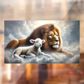 Leeuw en Lam Venster Cling Raamsticker (Vel 2)