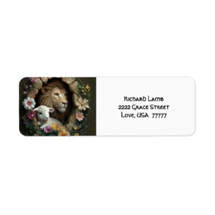 Leeuw en Lam Vreedzame Bloemen Stickers