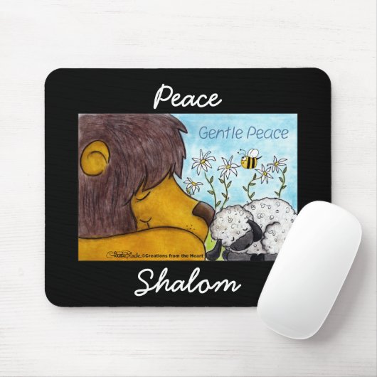 Leeuw en Lam Zachte vrede Muismat (Met muis)