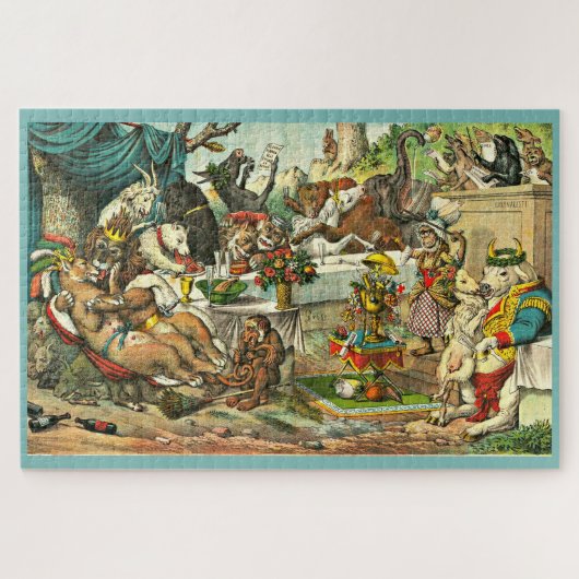 Leeuw en Leeuwin bruiloft Legpuzzel (Horizontaal)