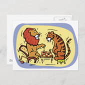 Leeuw- en tijgerspelkaas briefkaart (Voorkant / Achterkant)