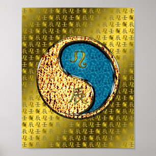 Leeuw en waterdraak poster