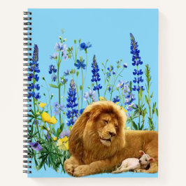 Leeuw en wilde bloemen Inspiratief Natuurdagboek Notitieboek