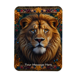 Leeuw fantasie kleur schilderij Wildlife Art Magneet