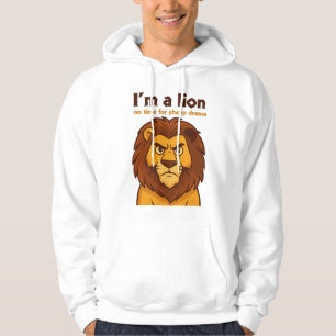 leeuw geen tijd voor schapen drama Witte Motivati Hoodie