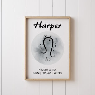 Leeuw Gepersonaliseerde Zodiac Custom Perfect Poster