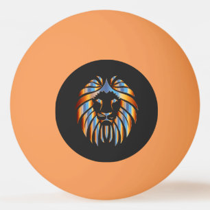 Leeuw, grote kat, chromatische vormgeving, pingpongballen