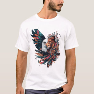 Leeuw half Eagle dierlijke kunst T-shirt