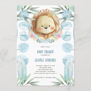Leeuw Het is een Jongen Baby Shower Uitnodiging