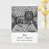 Leeuw (het teken van de Dierenriem) Kaart (Gele Bloem)