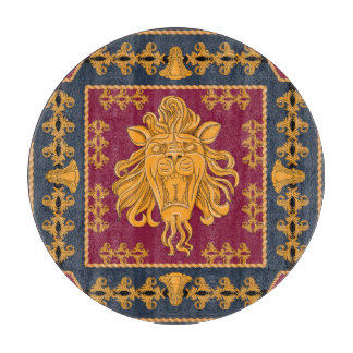 Leeuw hoofddoek: gouden motief. snijplank