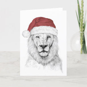 Leeuw II van de kerstman Feestdagen Kaart