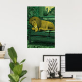 Leeuw Illustratie Print Serene Binnenmilieu (Thuiskantoor)
