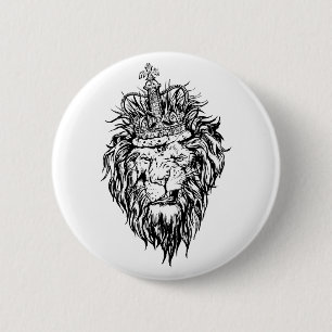 Leeuw in de kroon ronde button 5,7 cm