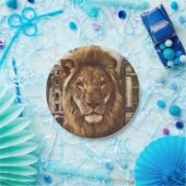 leeuw in de stad papieren bordje (Feest)