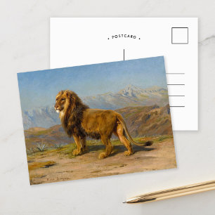 Leeuw in een bergachtig landschap   Rosa Bonheur Briefkaart