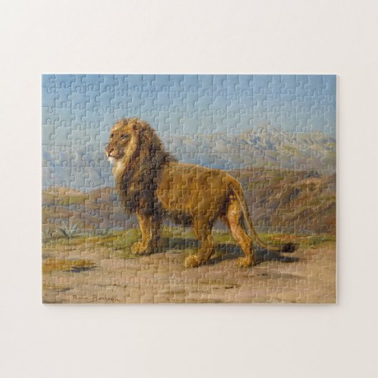 Leeuw in een bergachtig landschap | Rosa Bonheur Legpuzzel (Horizontaal)