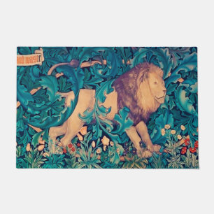 Leeuw in het bos, William Morris Doormat Deurmat