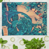 Leeuw in het bos, William Morris Kitchen Towel Theedoek (Gevouwen)