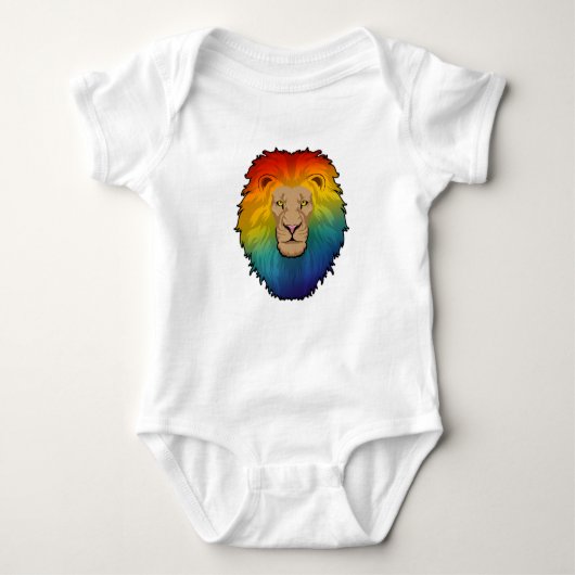 Leeuw in regenboogkleuren romper (Voorkant)