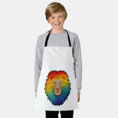Leeuw in regenboogkleuren schort (Gedragen)