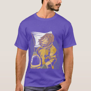 Leeuw in ruimteastronaut - straal kosmisch ontwerp t-shirt