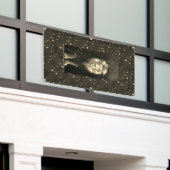 LEEUW IN SNEEUWBanner MET GROMMETS Spandoek (Buitenkant Gebouw)