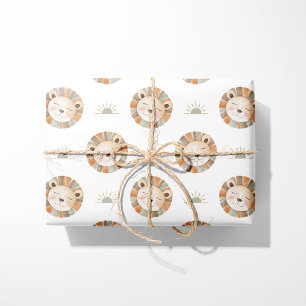 Leeuw Inpakpapier Cute Neutraal Baby Dier