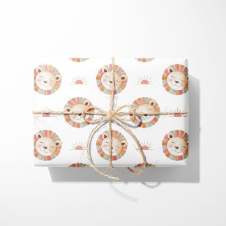 Leeuw Inpakpapier Moppige Baby Dieren Gezichten
