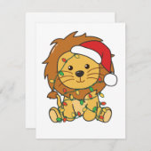 Leeuw Kerstmis Winter Dieren Vakantie Leeuwen Feestdagenkaart (Voorkant / Achterkant)