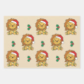 Leeuw Kerstmis Winter Dieren Vakantie Leeuwen Inpakpapier Vel (Voorkant)