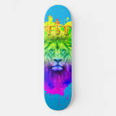 Leeuw King Skateboard Deck in Abstracte kleuren! (Voorkant)