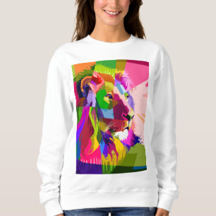 Leeuw Kleurrijk Prismatisch Pop Art Ontwerp Trui
