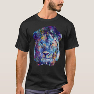 Leeuw Kleurrijke Leeuw Gezicht abstract Schilderen T-shirt