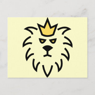 leeuw koning. briefkaart