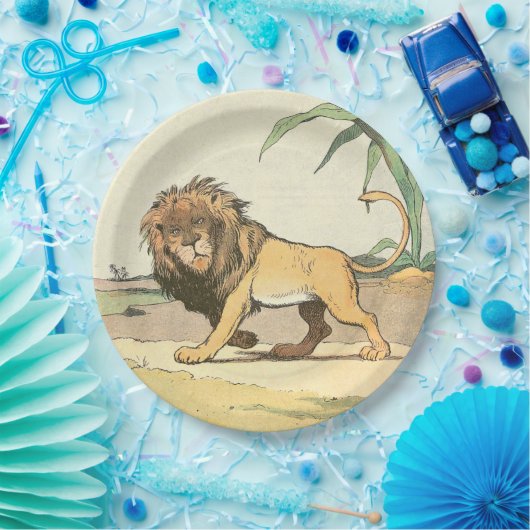 Leeuw, koning van het Oerwoud Papieren Bordje (Feest)