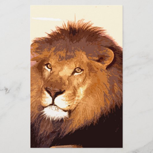 Leeuw Kunstwerk Briefpapier (Voorkant)