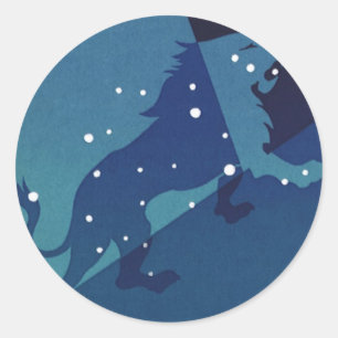 Leeuw Leeuw Sterrenbeeld Vintage Dierenriem Astrol Ronde Sticker