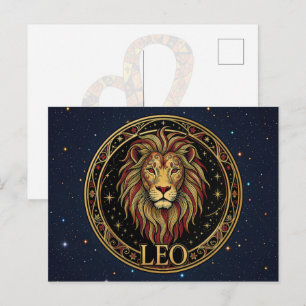 Leeuw Leeuw Zodiac Symbool Briefkaart