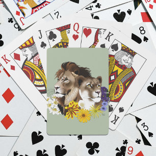 Leeuw Leeuwin Bloem Groen Pokerkaarten