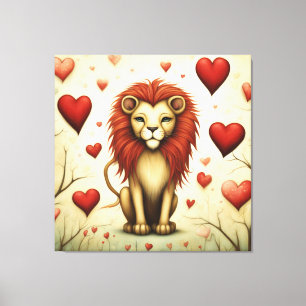 Leeuw Liefde 2 Canvas Afdruk
