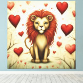 Leeuw Liefde 2 Canvas Afdruk (Insitu (Houten vloer))