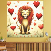 Leeuw Liefde 2 Canvas Afdruk (Insitu (Woonkamer))