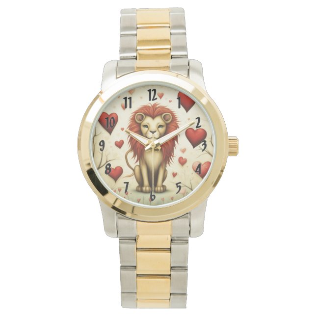 Leeuw Liefde 2 Horloge (Voorkant)