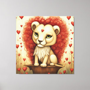 Leeuw Liefde 3 Canvas Afdruk