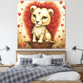 Leeuw Liefde 3 Canvas Afdruk (Insitu (Slaapkamer))