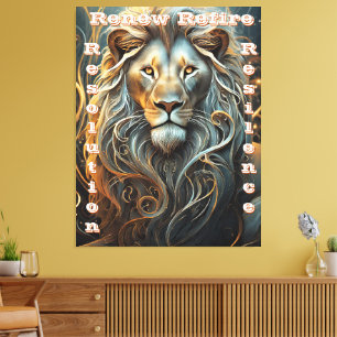Leeuw Lumineus Inspiratief Canvasprint Canvas Afdruk
